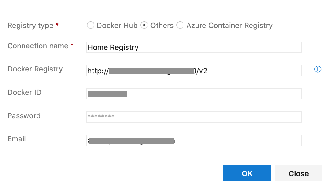 adding a private docker registry to pipeline